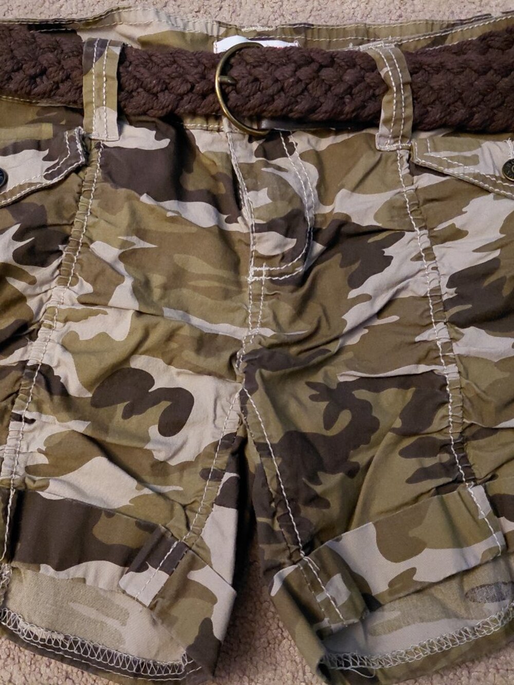 Camo Bongo Ruched Shorts Size 3